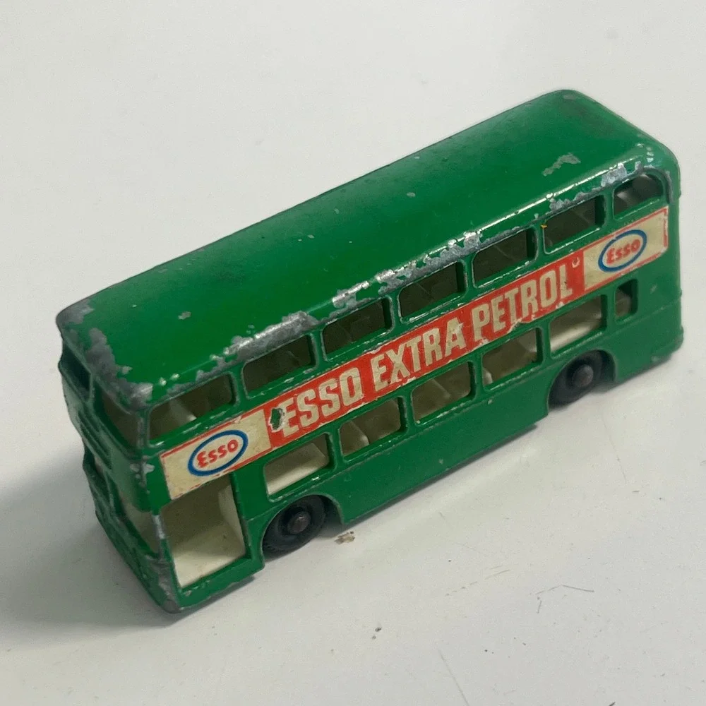 Vintage Matchbox Lesney No 74 Daimler Bus Green Esso Extra Petrol Made England